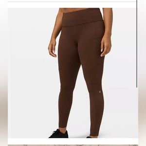 Lululemon Fast and Free Brushed Fabric High-Rise Tight 28" brown earth